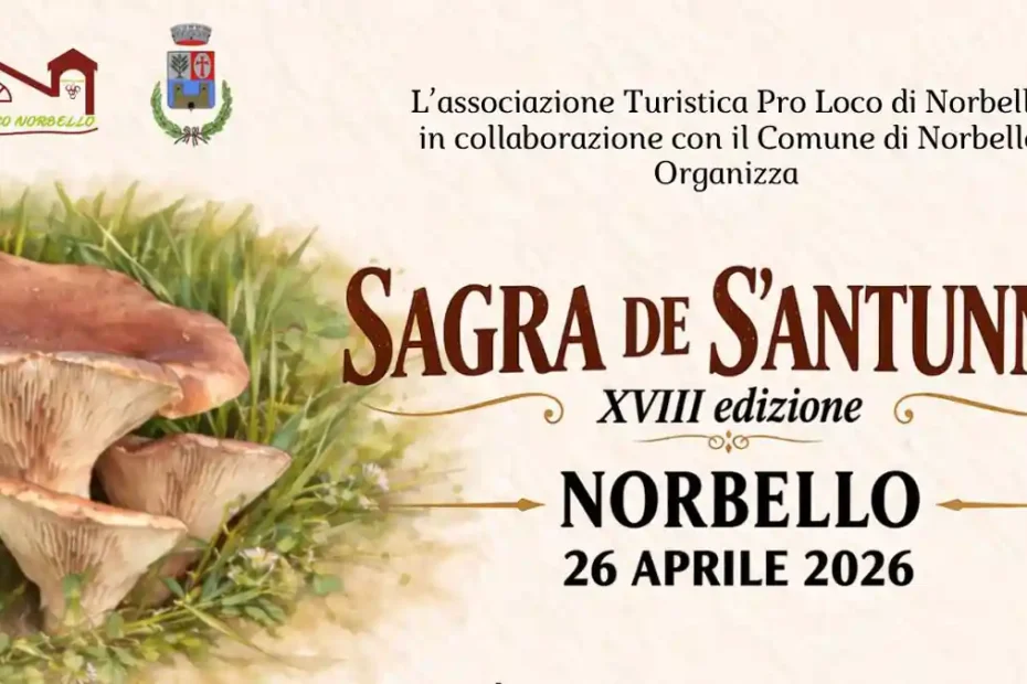 Sagra de Sant'Antunna Norbello 2026, manifesto con la data dell'evento | In Sardegna con Dani