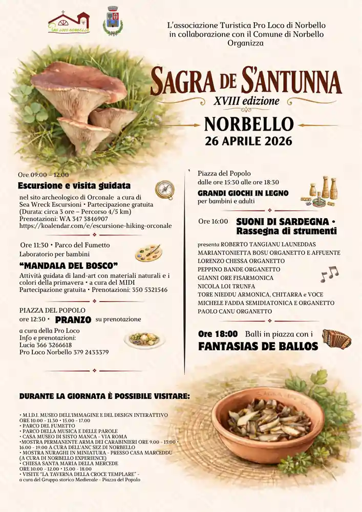 Sagra de Sant'Antunna Norbello 2026, manifesto con il programma dettagliato (se non lo leggi bene lo trovi qui sotto in formato testo) | In Sardegna con Dani