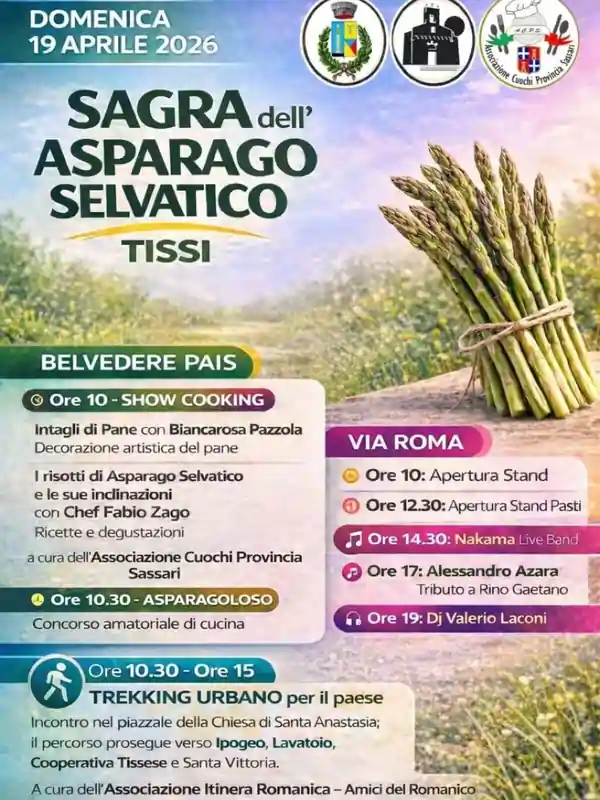 Sagra asparago Tissi 2026, programma dettagliato | In Sardegna con Dani