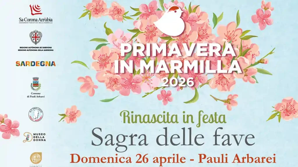 Sagra delle fave 2026 a Pauli Arbarei, manifesto ufficiale con data evento | In Sardegna con Dani