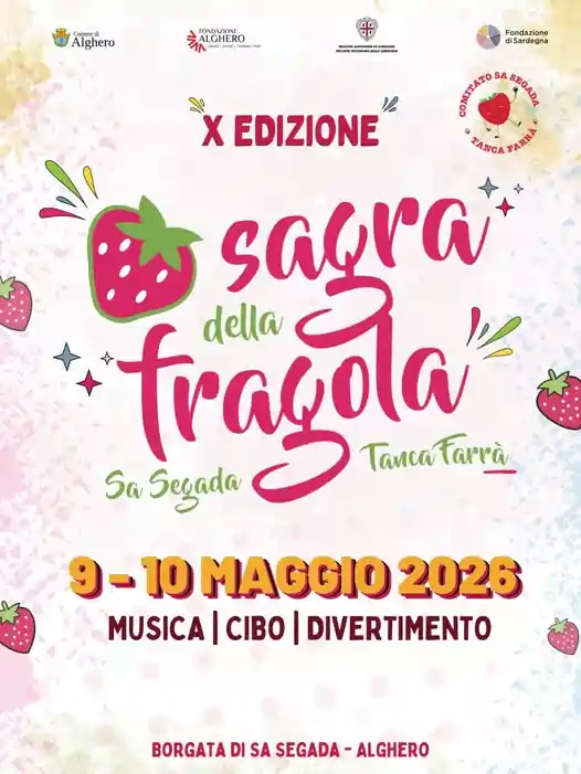 Sagra fragole Alghero 2026, manifesto che annuncia le date | In Sardegna con Dani