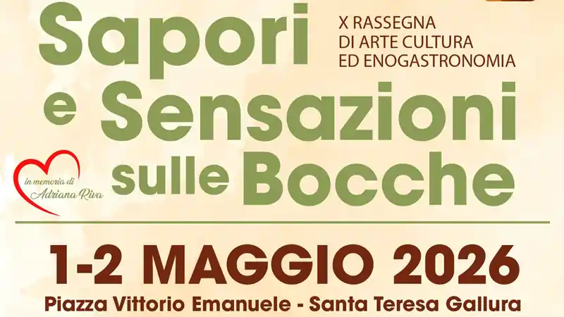 Sapor e sensazioni sulle bocche a Santa Teresa Gallura, manifesto 1 e 2 maggio 2026 | In Sardegna con Dani