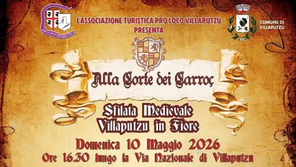 Alla Corte dei Carroz Villaputzu 2026, manifesto e date della sfilata medievale | In Sardegna con Dani