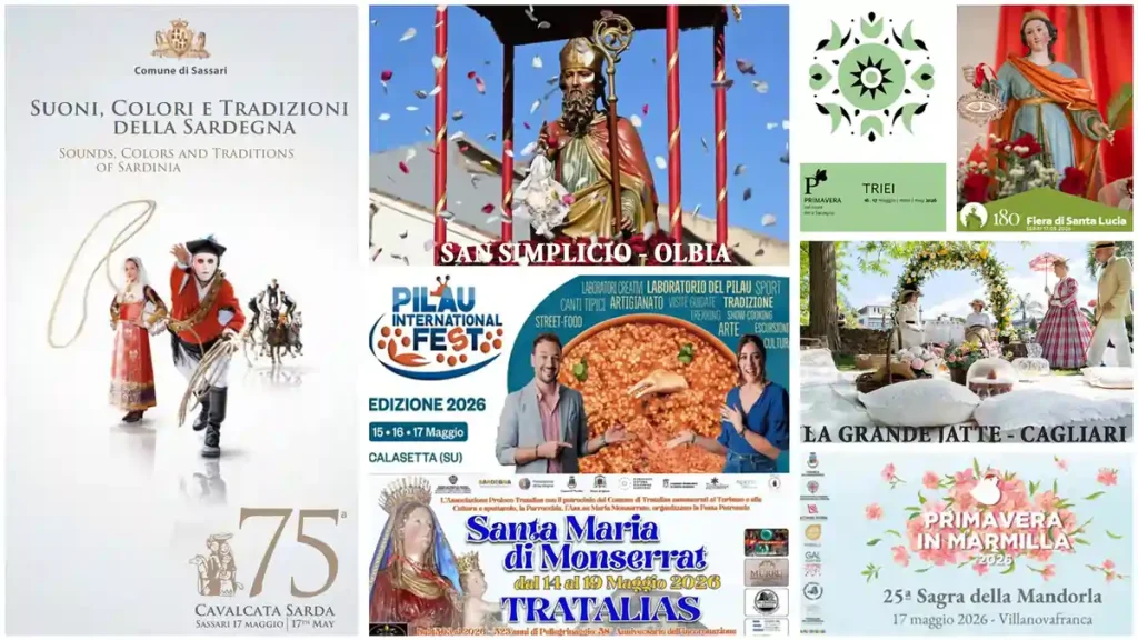 Eventi, sagre e feste del 15, 16, 17 maggio 2026 in Sardegna. Programma e manifesti. | In Sardegna con Dani