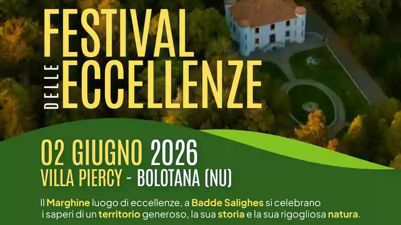 Festival delle eccellenze Villa Piercy 2026, manifesto con le le date ufficiali | In Sardegna con Dani