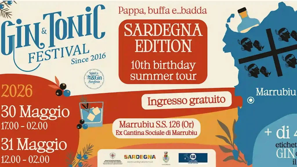 Gin Tonic Festival Sardegna a Marrubiu, locandina dell'evento | In Sardegna con Dani