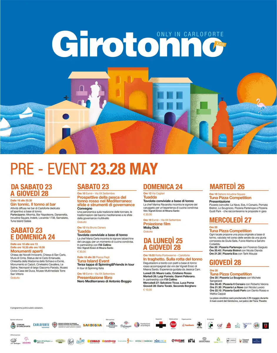 Girotonno 2026 Carloforte, programma pre-event | In Sardegna con Dani