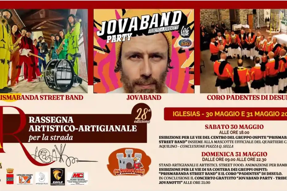 Rassegna artistico artigianale "Per la strada" Iglesias 2026, manifesto ufficiale con date e programma | In Sardegna con Dani