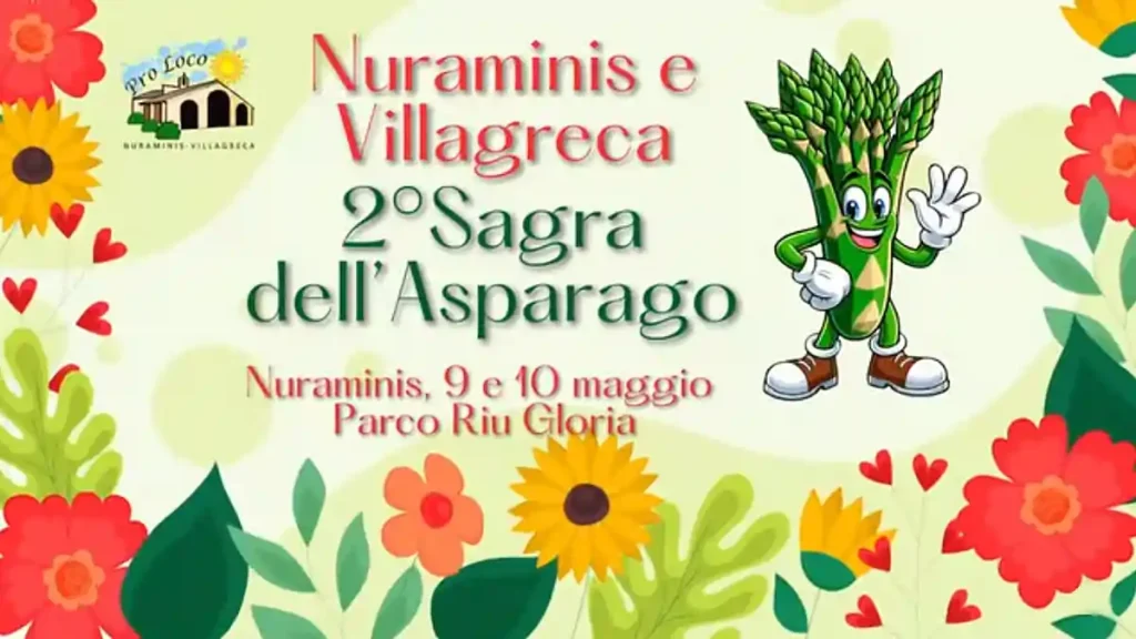 Sagra asparago Nuraminis 2026, manifesto con date e location | In Sardegna con Dani