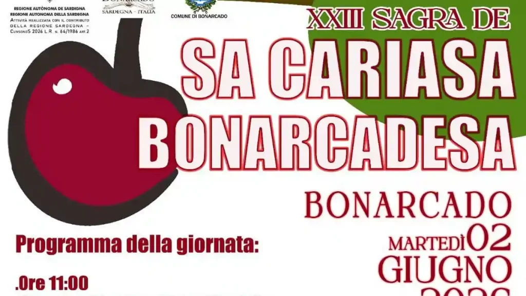 Sa Cariada Bonarcadesa, sagra Ciliegie Bonarcado 2026, manifesto | In Sardegna con Dani