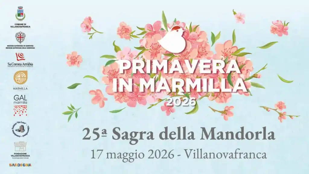 Sagra della mandorla Villanovafranca 2026 per la Primavera in Marmilla: Manifesto e date | In Sardegna con Dani