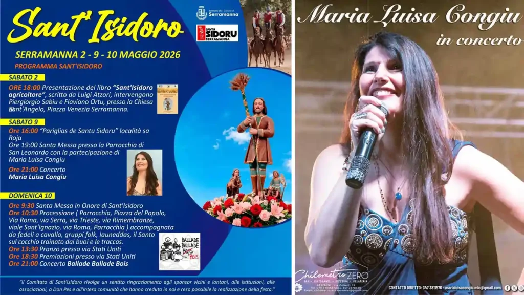 Festa Sant'Isidoro Serramanna 2026, manifesto con date, programma e ospiti | In Sardegna con Dani