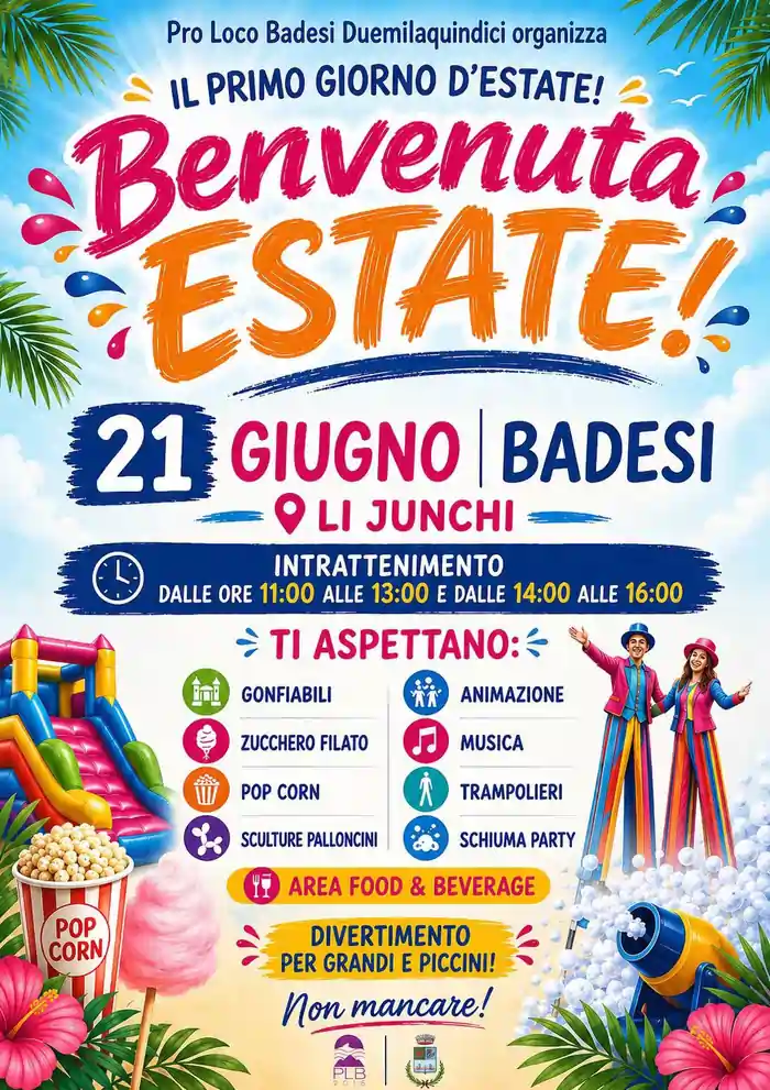 Benvenuta estate Badesi 2026, locandina con il programma completo | In Sardegna con Dani