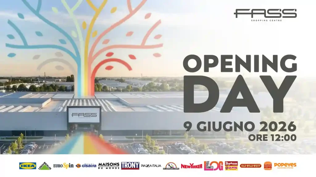 FASS Shopping Centre Elmas, manifesto dell'inaugurazione del 9 giugno 2026 | In Sardegna con Dani