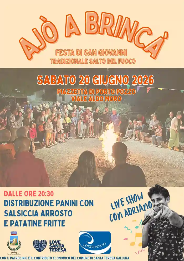 Festa di San Giovanni Porto Pozzo 2026, locandina con il programma completo | In Sardegna con Dani
