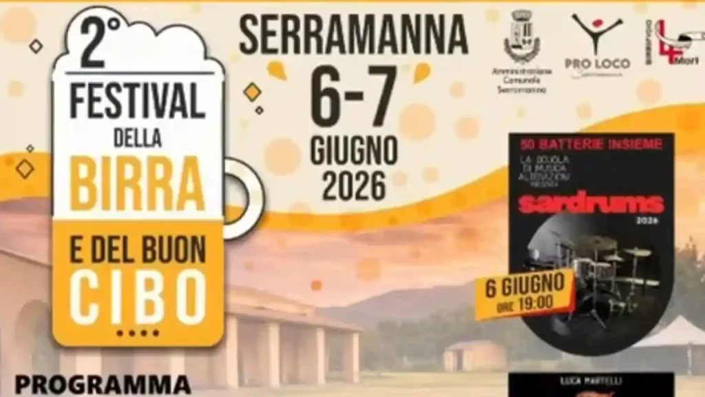 Festival birra e buon cibo 2026 a Serramanna, manifesto con le date ufficiali | In Sardegna con Dani