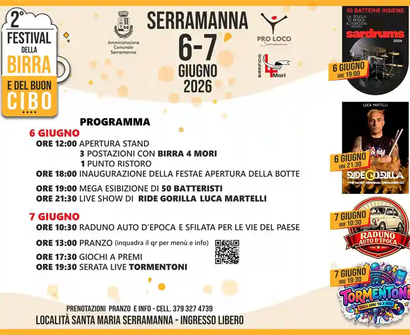 Festival birra e buon cibo 2026 a Serramanna, programma ufficiale | In Sardegna con Dani