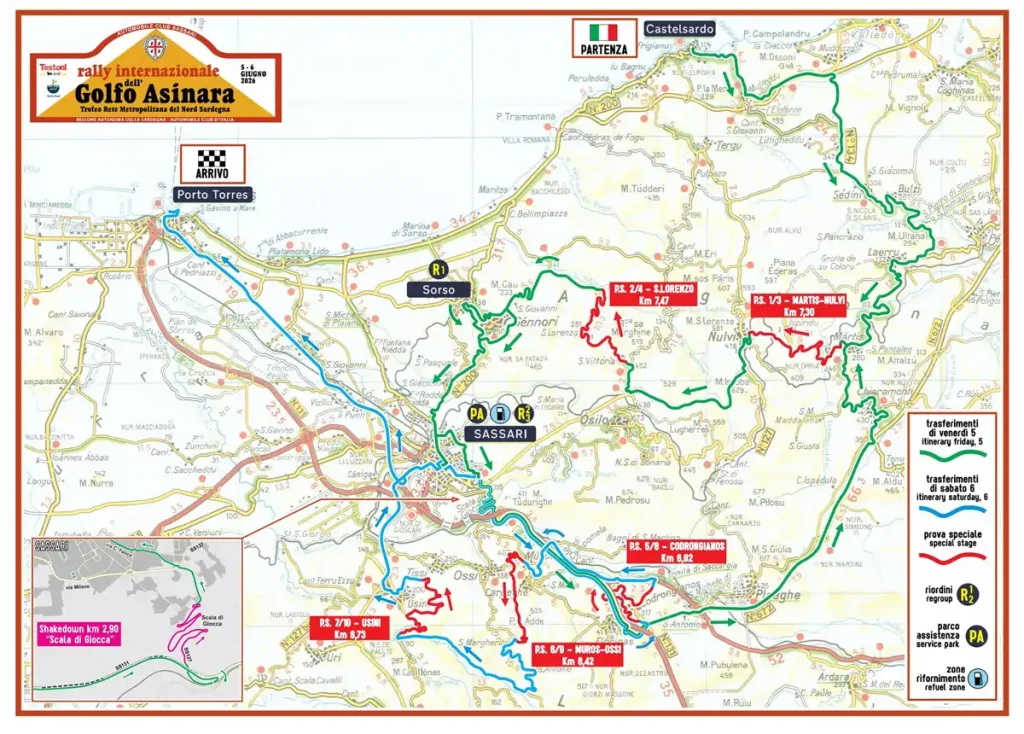Percorso speciali del Rally Internazionale golfo dell'Asinara 2026 nel Nord Sardegna | In Sardegna con Dani