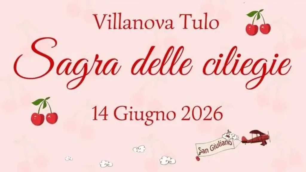 Sagra delle ciliegie Villanova Tulo 2026, manifesto con la data ufficiale | In Sardegna con Dani