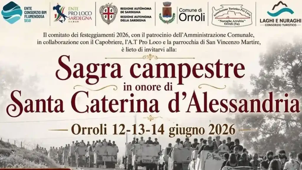 Sagra Santa Caterina d'Alessandria Orroli 2026, manifesto con le date | In Sardegna con Dani