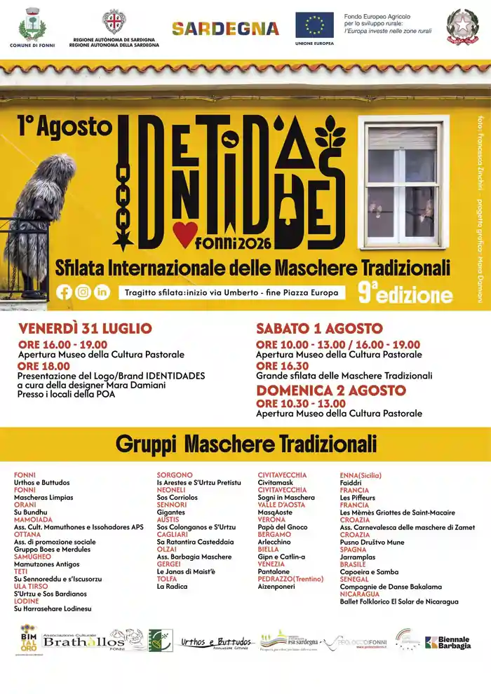 Identidades Fonni 2026, manifesto con il programma completo | In Sardegna con Dani
