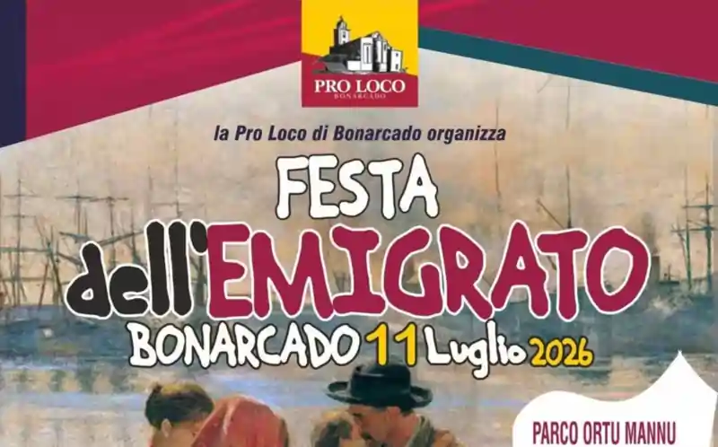 Festa dell'emigrato a Bonarcado 2026, manifesto e data | In Sardegna con Dani