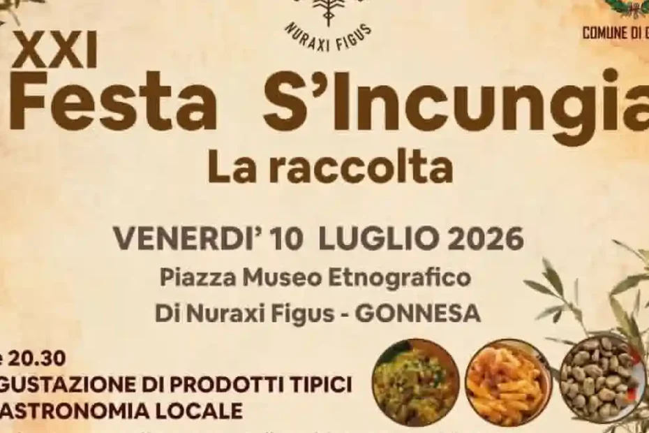 Festa de s'incungia 2026 a Nuraxi Figus, manifesto con la data | In Sardegna con Dani