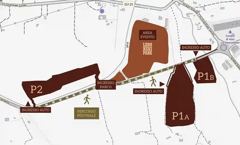 Lebonski Park Arzachena, area evento e area parcheggi | In Sardegna con Dani