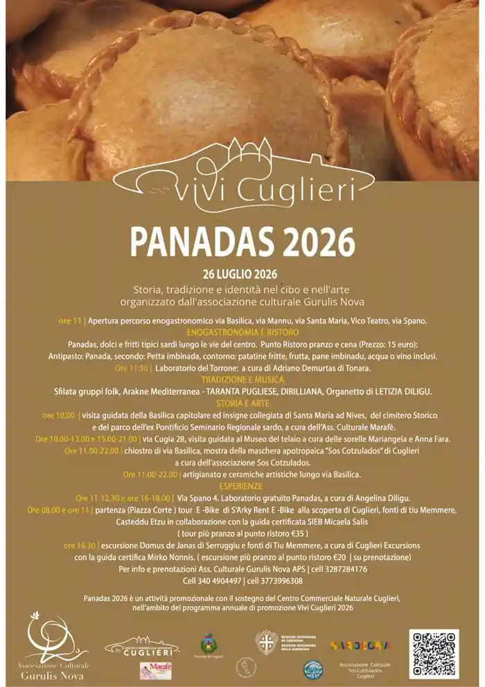 Panadas 2026 a Cuglieri, locandina con data e programma ufficiale | in Sardegna con Dani