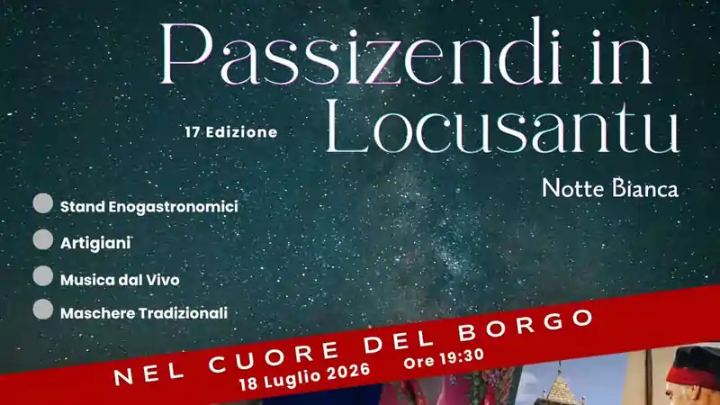 Passizendi in Locusantu, manifesto con data, orario e programma di massima | In Sardegna con Dani
