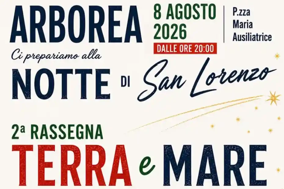 Rassegna di Terra e di Mare 2026 ad Arborea, manifesto | In Sardegna con Dani