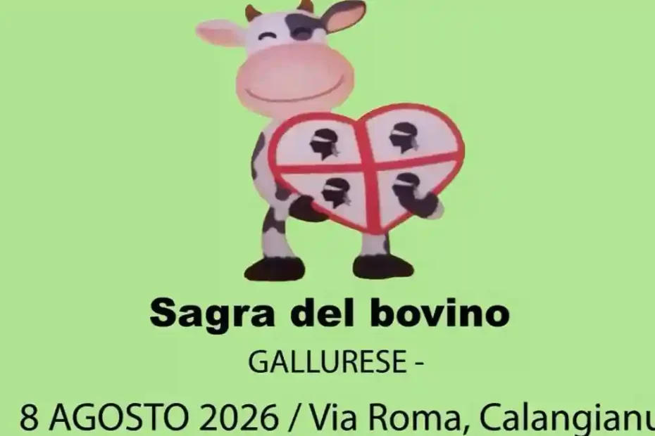 Sagra del bovino Gallurese 2026 a Calangianus, manifesto con la data ufficiale | In Sardegna con Dani