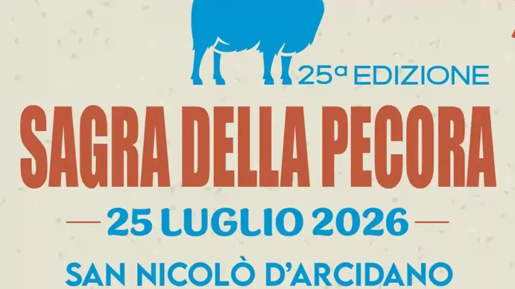 Sagra della pecora di San Nicolò d'Arcidano 2026, manifesto con la data dell'evento | In Sardegna con Dani
