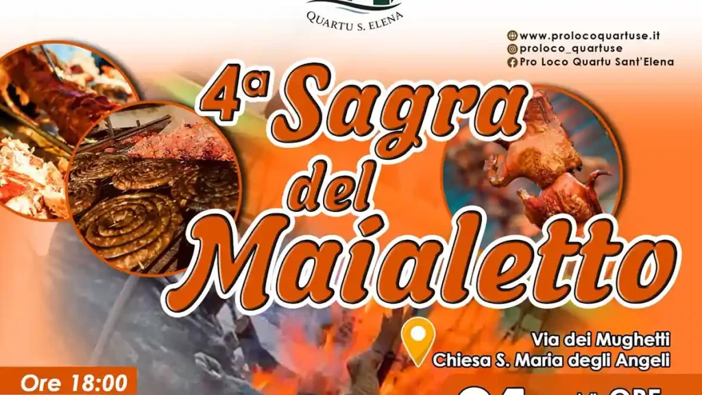 Sagra del maialetto Quartu 2026, manifesto ufficiale | In Sardegna con Dani