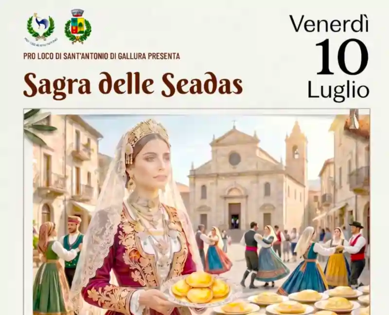 Sagra delle Seadas a Sant'Antonio di Gallura, manifesto con la data | In Sardegna con Dani