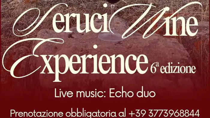 Seruci Wine Experience 2026 manifesto con numero di telefono per le prenotazioni | In Sardegna con Dani