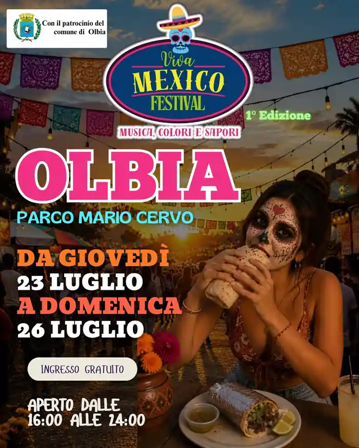 Viva Mexico Festival 2026 a Olbia, locandina condate, orari e location dell'evento | In Sardegna con Dani