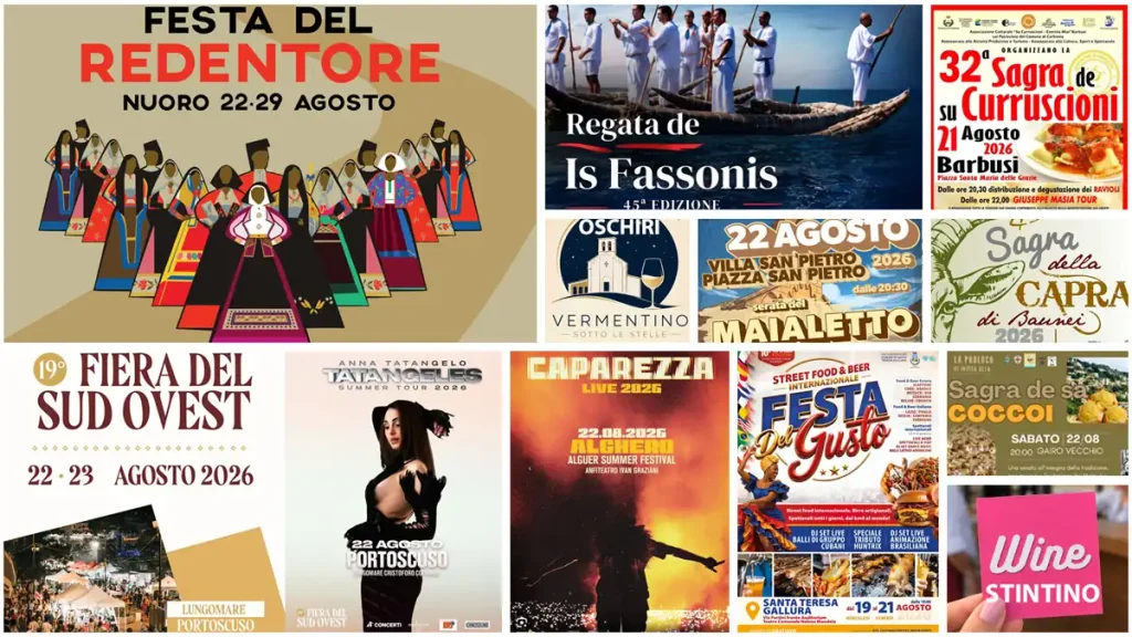 Cosa fare questo weekend in Sardegna? Ecco eventi, sagre e feste del 21, 22 e 23 agosto 2026