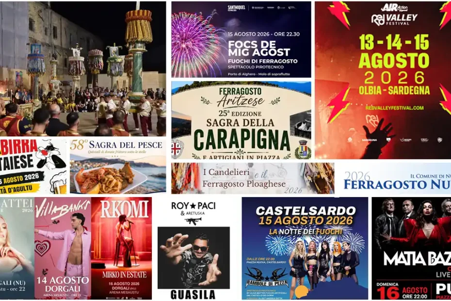 Eventi e sagre del weekend di Ferragosto 2026 in Sardegna, manifesti e programma | In Sardegna con Dani