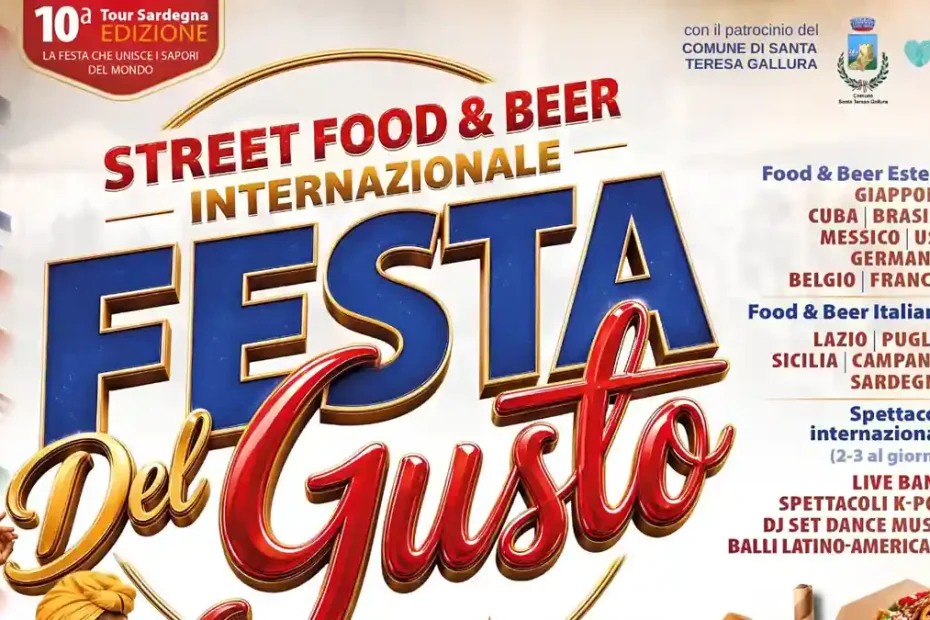 festa del gusto Santa Teresa Gallura 2026, estratto del manifesto con il programma di massima | In Sardegna con Dani