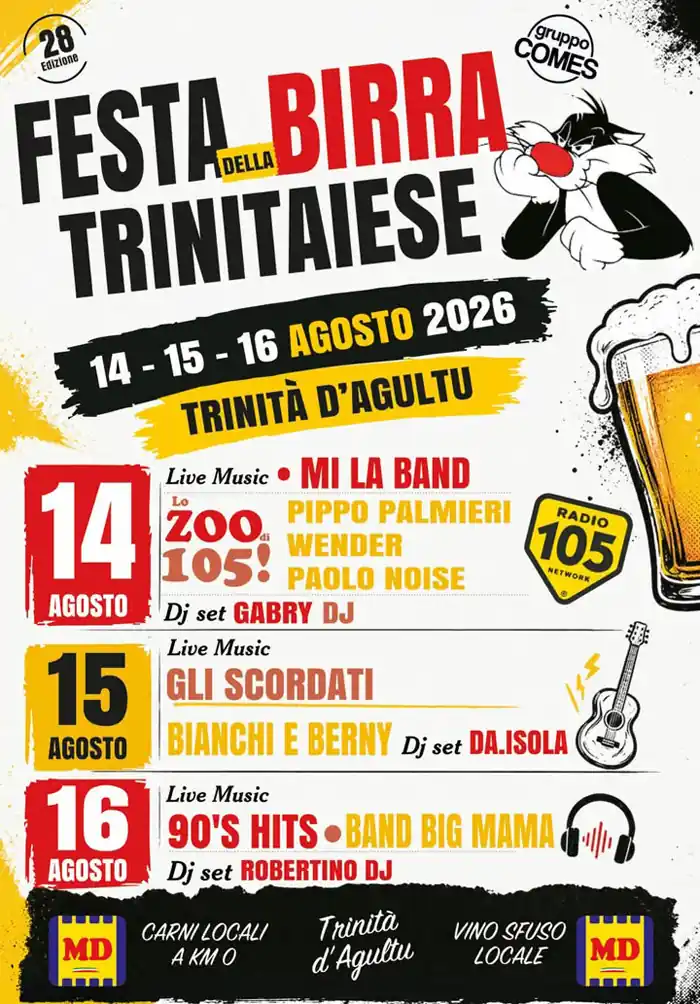 Festa della birra trinitaiese 2026, manifesto con date e programma | In Sardegna con Dani