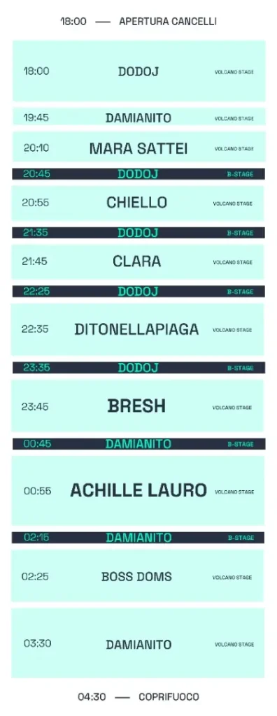 Timetable della prima giornata del Red Valley Festival 2026 a Olbia | In Sardegna con Dani