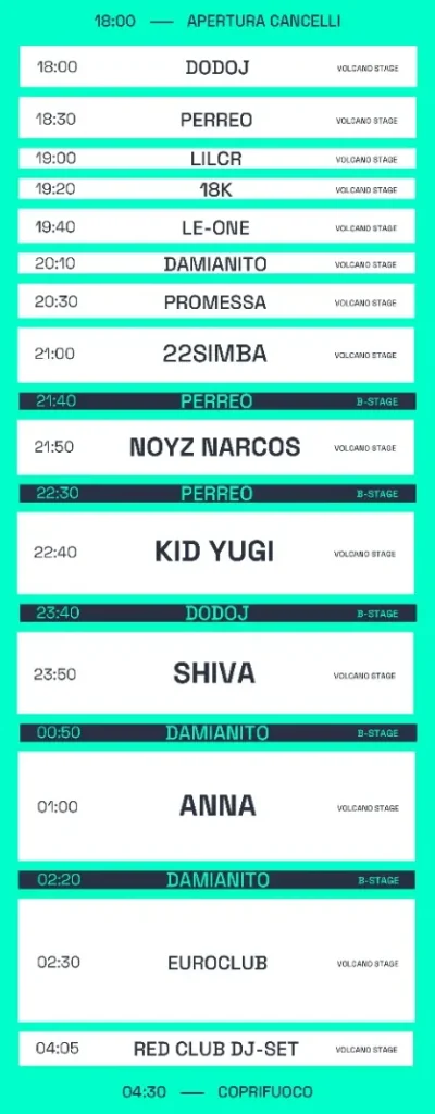 Timetable della seconda giornata del Red Valley Festival 2026 a Olbia | In Sardegna con Dani