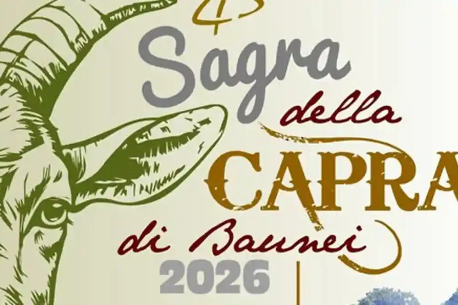 Sagra della Capra di Baunei 2026 a Santa Maria Navarrese, estratto dal manifesto | In Sardegna con Dani