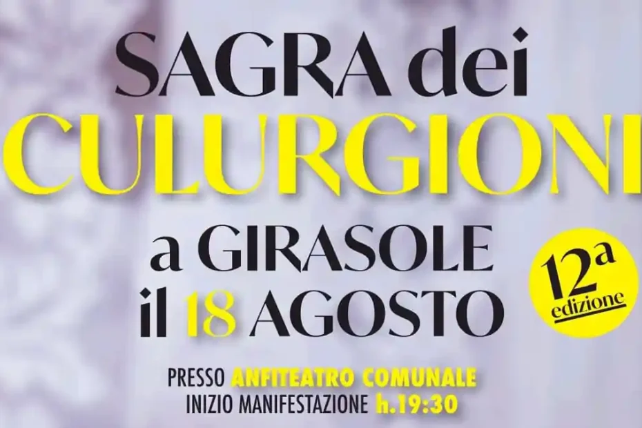 Sagra dei culurgioni Girasole 2026, manifesto con data, orario di inizi oe location | In Sardegna con Dani