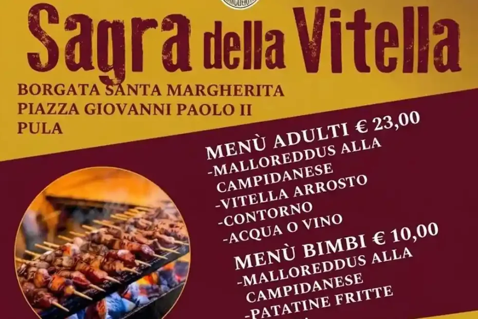 Sagra della vitella di Santa Margherita di Pula, programma e menù 2026 | In Sardegna con Dani