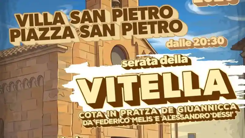 Sagra della vitella 2026 a Villa San Pietro, manifesto | In Sardegna con Dani
